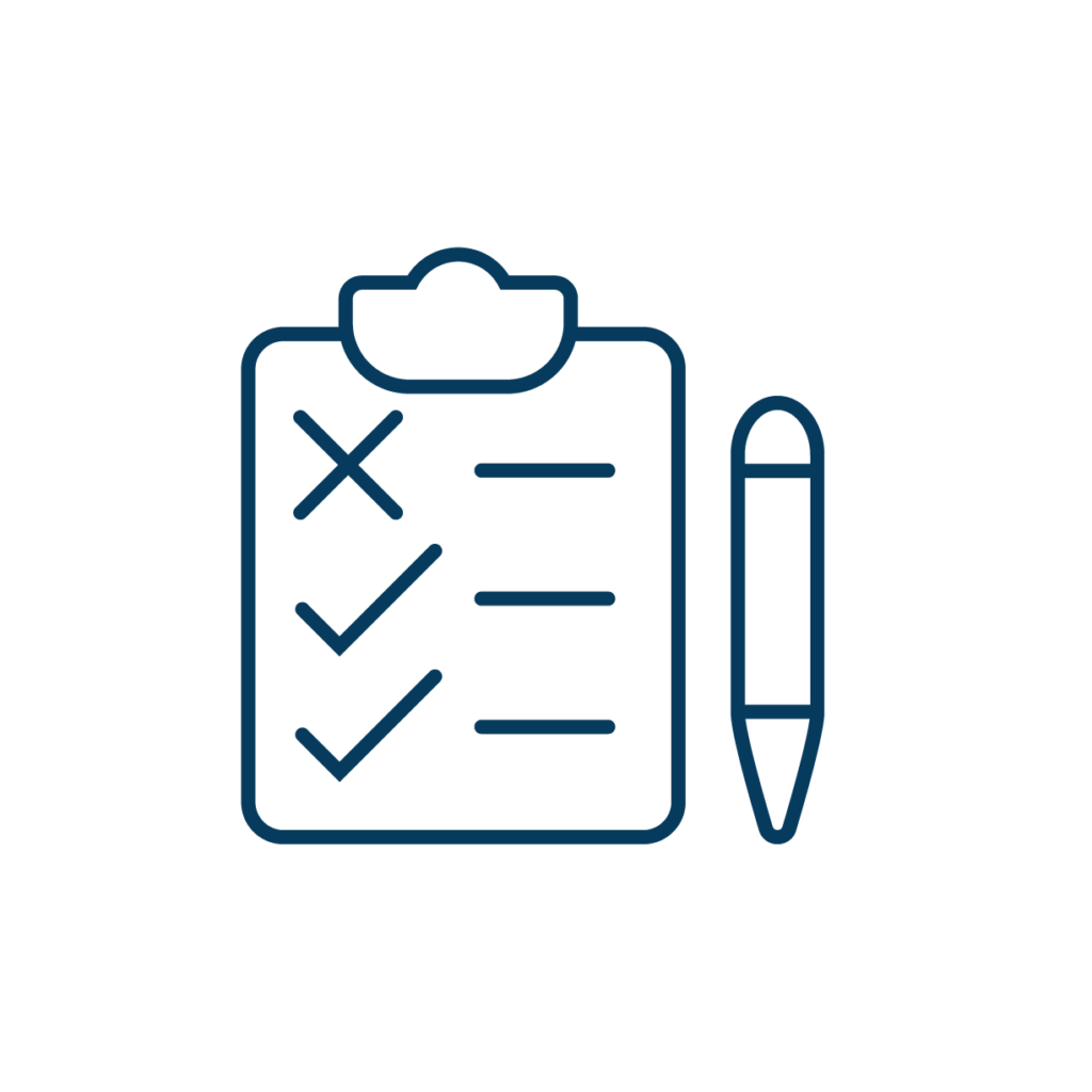 Clipboard icon with pencil to represent IP assessment from the IP Toolkit